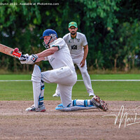 Buy canvas prints of Man batting a cricket ball by Mark Dunn