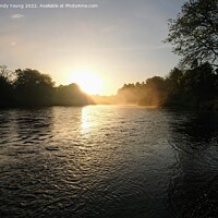 Buy canvas prints of Majestic Sunrise Over the River Tay by Sandy Young