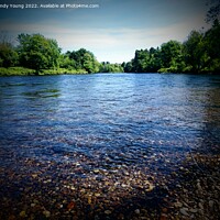 Buy canvas prints of The mighty River Tay near Kenmore  by Sandy Young
