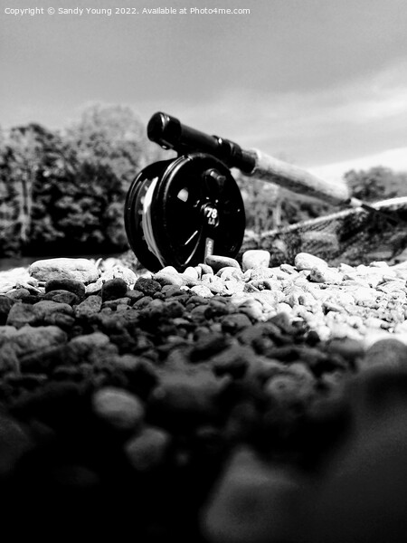 Fishing reel on the Tay Picture Board by Sandy Young