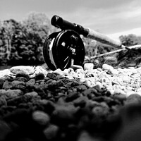 Buy canvas prints of Fishing reel on the Tay by Sandy Young