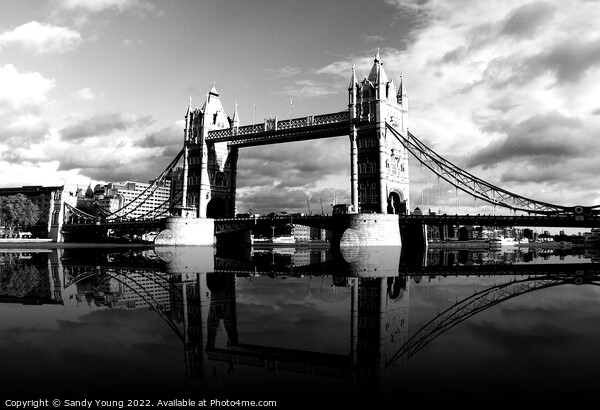 Towering Reflections of London Bridge Picture Board by Sandy Young
