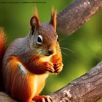 Buy canvas prints of Red Squirrel eating by Sandy Young