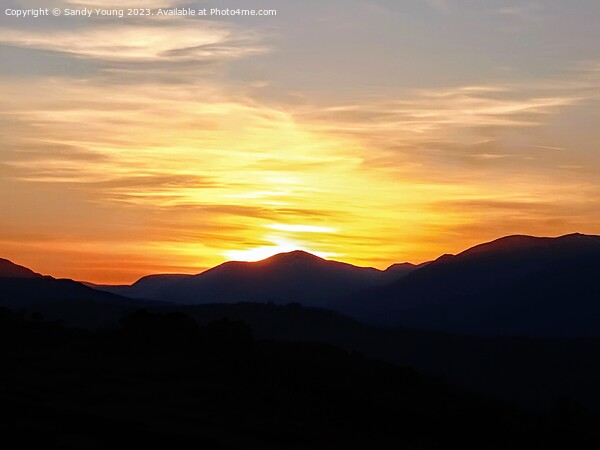 Awe-inspiring Sunset over the Highlands Picture Board by Sandy Young