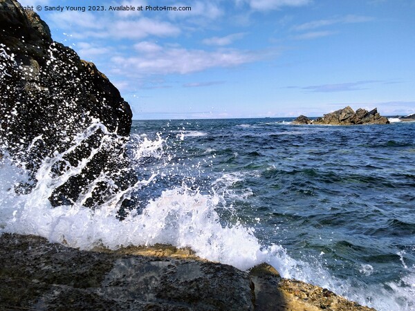 Scottish Coastline's Dancing Waves Picture Board by Sandy Young