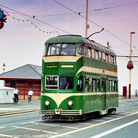 Buy canvas prints of Majestic Heritage Tram in Blackpool by Rodney Hutchinson