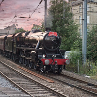 Buy canvas prints of Majestic Steam Train Approaching Shipley Station by Rodney Hutchinson