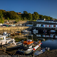 Buy canvas prints of A Serene Evening at Dunure Harbour by Rodney Hutchinson