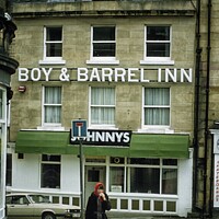 Buy canvas prints of The Iconic Boy and Barrel Inn by Rodney Hutchinson