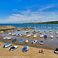 Buy canvas prints of Serene Boats at Low Tide by Rodney Hutchinson