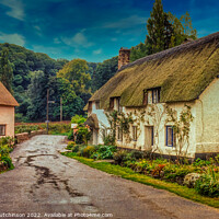 Buy canvas prints of Idyllic Thatched Cottages in Dunster by Rodney Hutchinson