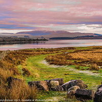Buy canvas prints of Loch Doon in winters afternoon light by Rodney Hutchinson