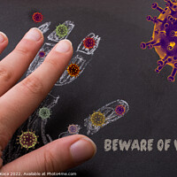 Buy canvas prints of Beware of Corona Virus Covid 19 Healthcare Medical by Turgay Koca