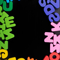 Buy canvas prints of Colorful Letters made of wood  by Turgay Koca