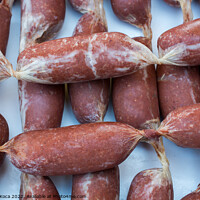 Buy canvas prints of Traditional Turkish dried sausages in view by Turgay Koca