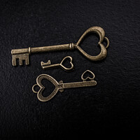 Buy canvas prints of Retro style metal keys as love concept by Turgay Koca