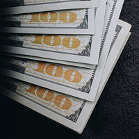 Buy canvas prints of American Dollars Cash Money. Banknote in close up view by Turgay Koca