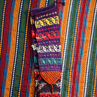 Buy canvas prints of handmade colorful Turkish ethnic styled woven socks by Turgay Koca