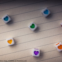 Buy canvas prints of Colorful cubes with a heart  on paper by Turgay Koca