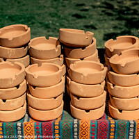 Buy canvas prints of Set of brown ceramic ashtrays by Turgay Koca