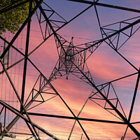 Buy canvas prints of View from  Underneath an Electricity Pylon at Suns by Steve Gill