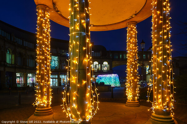 Sparkling Festive Lights Decorating Four Pillars.  Picture Board by Steve Gill