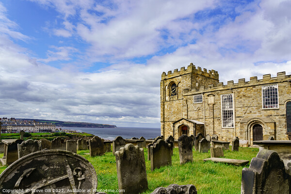 The Church of Saint Mary Overlooking the Sea at Wh Picture Board by Steve Gill