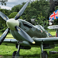 Buy canvas prints of Spitfire War Plane at a 1940s Weekend. by Steve Gill