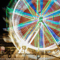 Buy canvas prints of Ferris Wheel with Rotating kaleidoscopic Patterns. by Steve Gill