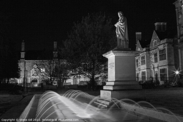William Etty Statue Looking Ghostly at Night in York. Picture Board by Steve Gill