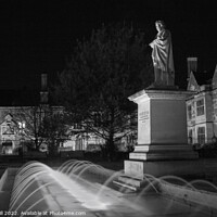 Buy canvas prints of William Etty Statue Looking Ghostly at Night in York. by Steve Gill