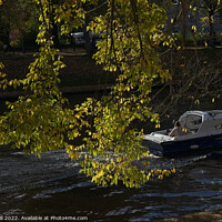 Buy canvas prints of Tourists Enjoying a Boat Ride on the River Ouse in York. by Steve Gill