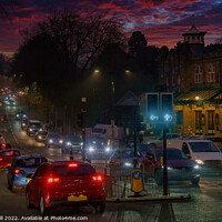 Buy canvas prints of Queues of Traffic in Harrogate at Night. by Steve Gill