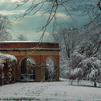 Buy canvas prints of The Valley Gardens' Snow-covered Architecture and Trees in Harrogate. by Steve Gill