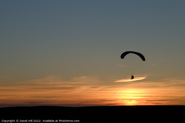 Sunset Paraglider Picture Board by David Hill