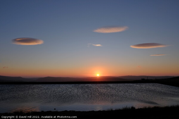 Sunset and Lenticular Clouds  Picture Board by David Hill