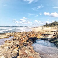 Buy canvas prints of Yaroomba Beach Sunshine Coast Queensland by Julie Gresty