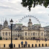 Buy canvas prints of Horse Guards Parade with London Eye in Background by Julie Gresty