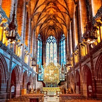 Buy canvas prints of The Lady Chapel Liverpool Cathedral Merseyside by Julie Gresty
