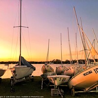 Buy canvas prints of Yachts at Sunset by Julie Gresty