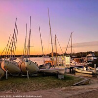 Buy canvas prints of Yachts at Sunset by Julie Gresty