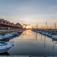 Buy canvas prints of Sunset at James Watt Marina by RJW Images