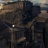 Buy canvas prints of Edinburgh Castle from the Vennel by RJW Images