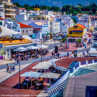 Buy canvas prints of Vibrant Carvoeiro Town Square by RJW Images