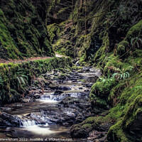 Buy canvas prints of Enchanting Waterfall in Scottish Glen by RJW Images