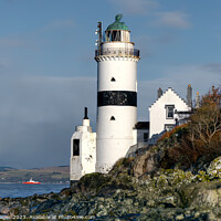 Buy canvas prints of Majestic Cloch Lighthouse on River Clyde by RJW Images