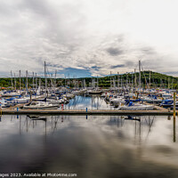 Buy canvas prints of Reflections on Inverkip Marina by RJW Images
