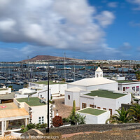 Buy canvas prints of Lanzarote and Playa Blanca Marina from Above by RJW Images