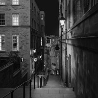 Buy canvas prints of Edinburgh Black and White by RJW Images