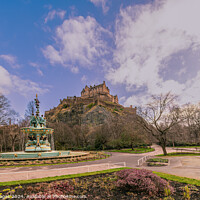 Buy canvas prints of Edinburgh Castle from Princes St Gardens by RJW Images